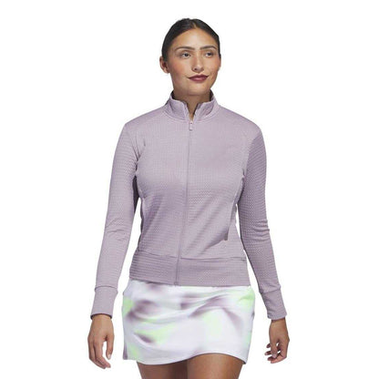 Purple - Side - Adidas Womens-Ladies Ultimate365 Textured Jacket