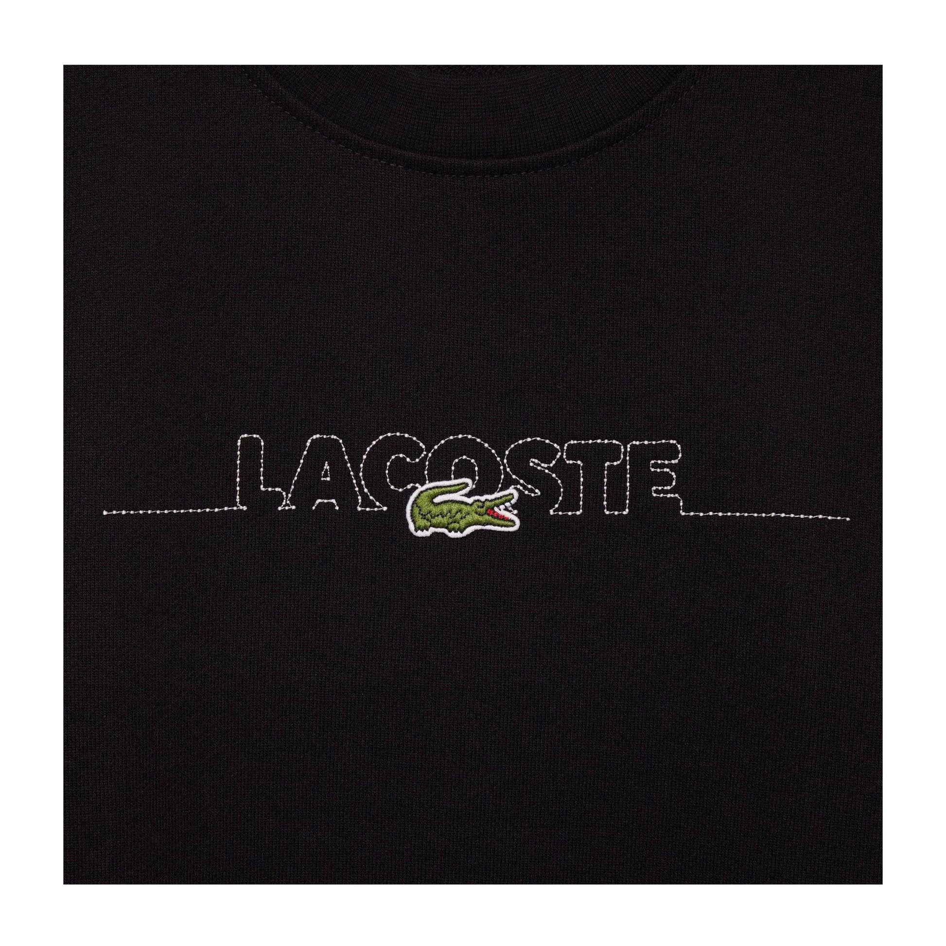 Black - Lifestyle - Lacoste Mens Embroidered Logo Crew Neck Sweatshirt