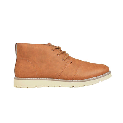 Brown - Back - Skechers Womens-Ladies Desert Faux Leather Boots