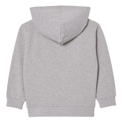 Grey - Back - Lacoste Childrens-Kids Logo Hoodie