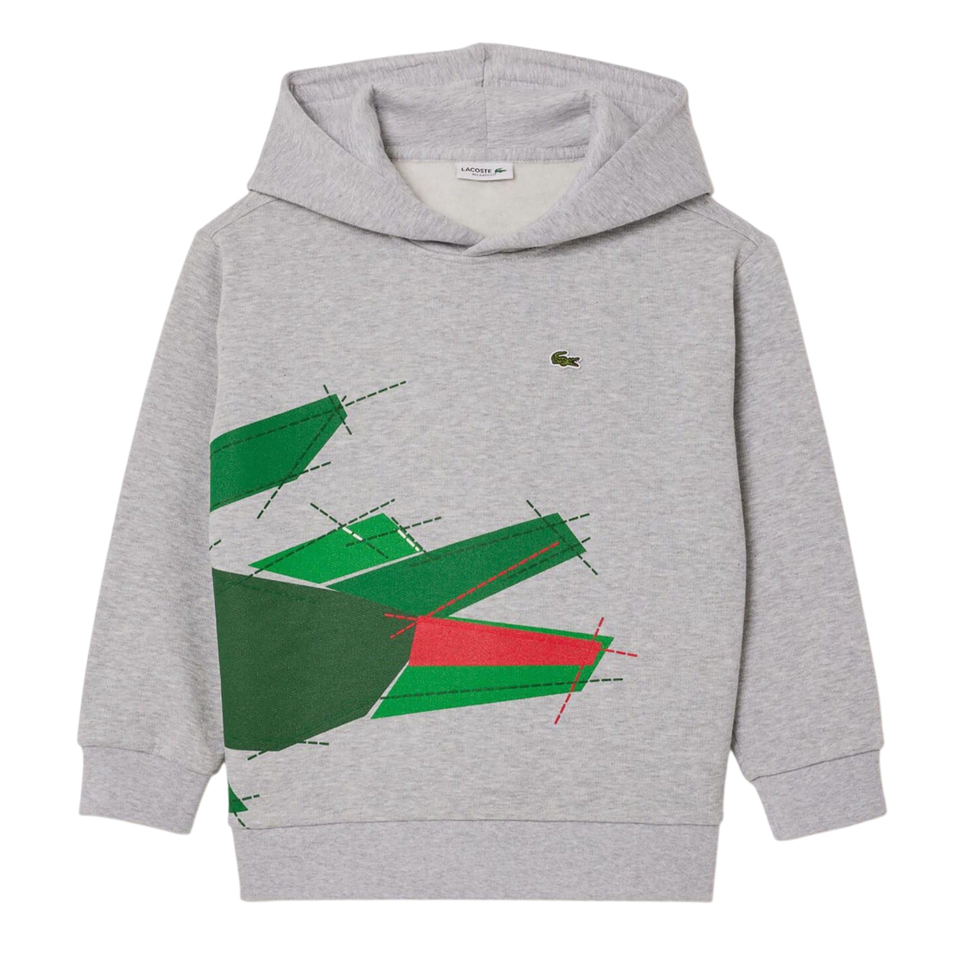 Grey - Front - Lacoste Childrens-Kids Logo Hoodie