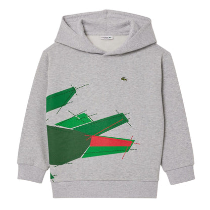 Grey - Front - Lacoste Childrens-Kids Logo Hoodie