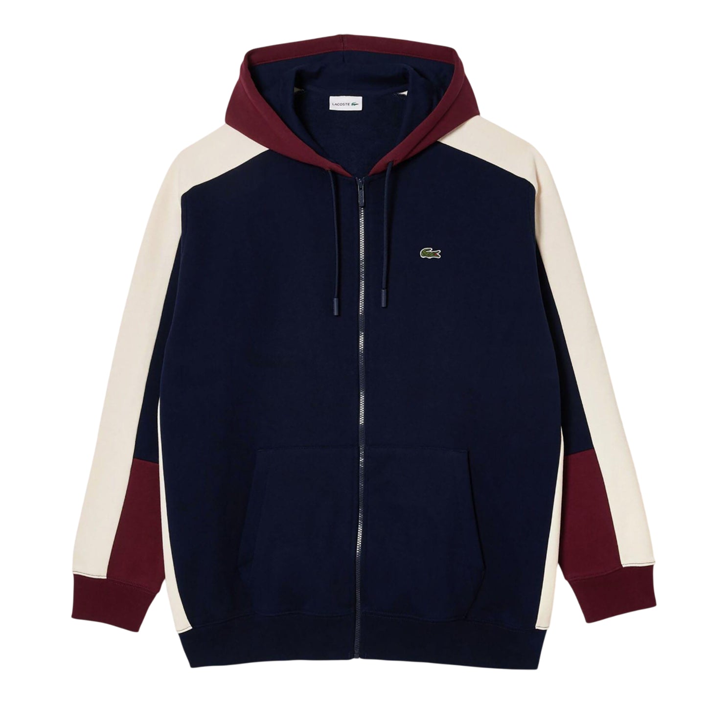 Navy - Front - Lacoste Mens Logo Full Zip Hoodie