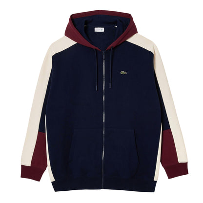 Navy - Front - Lacoste Mens Logo Full Zip Hoodie