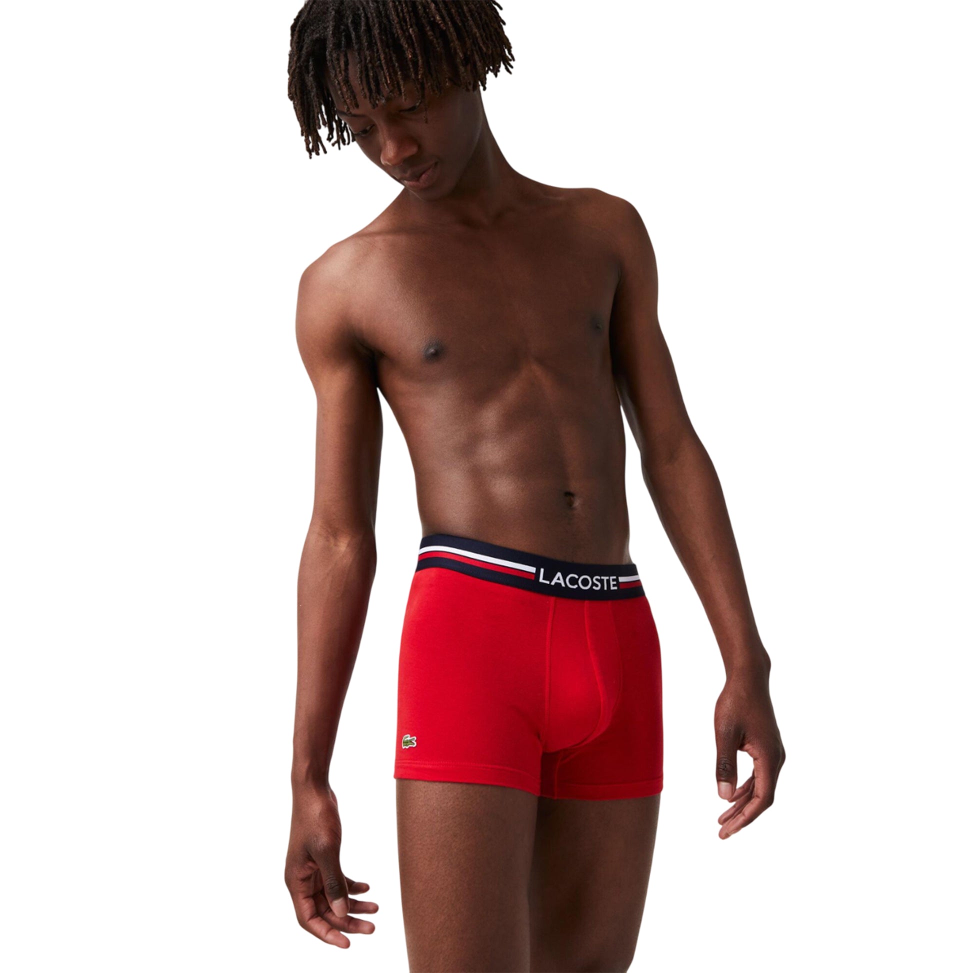 Navy-Grey-Red - Back - Lacoste Mens Boxer Shorts (Pack of 3)
