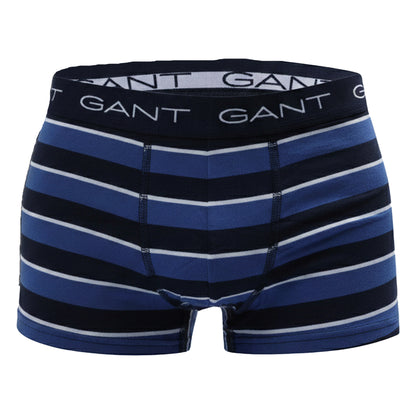 Blue - Back - Gant Mens Multi Stripe Boxer Shorts (Pack of 3)