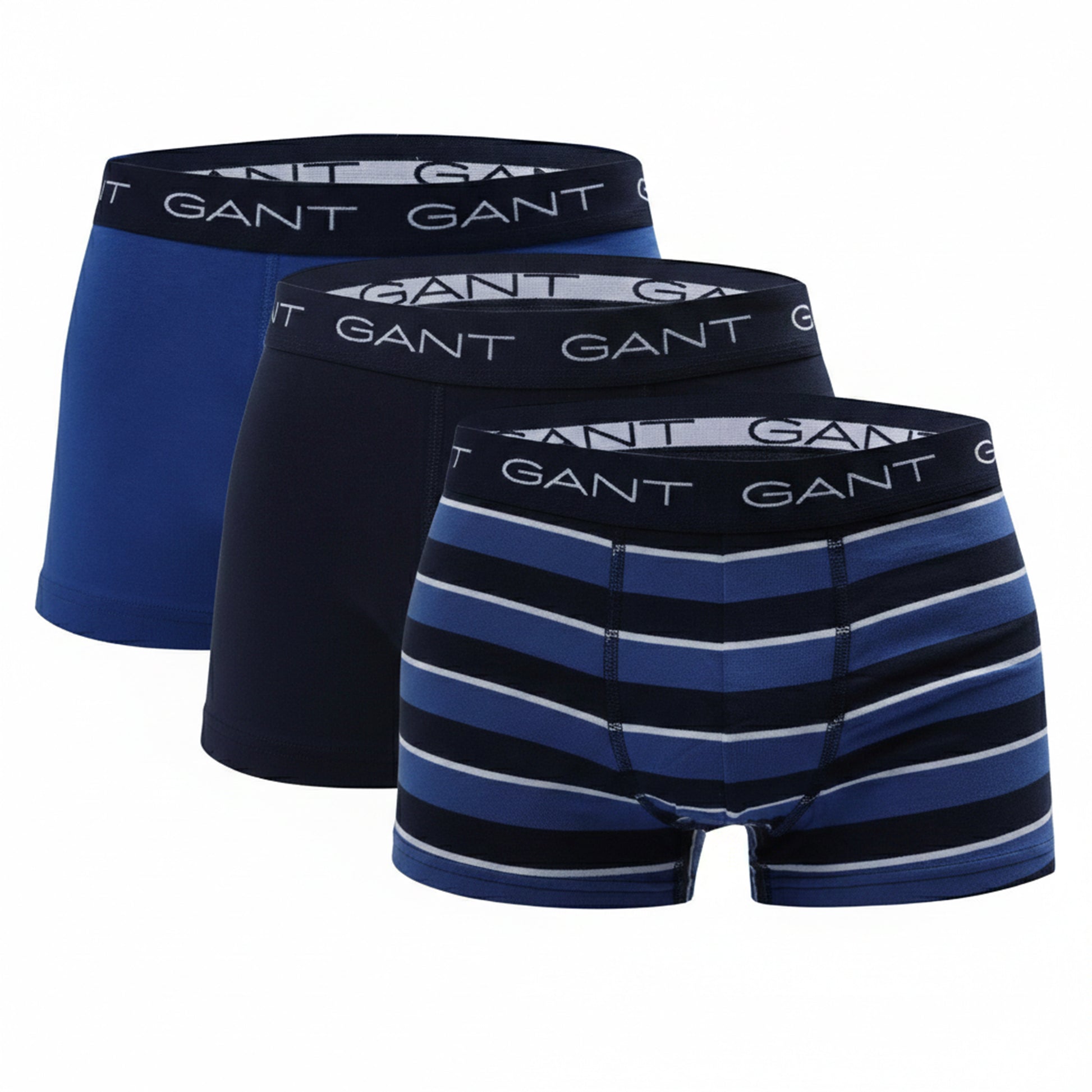Blue - Front - Gant Mens Multi Stripe Boxer Shorts (Pack of 3)
