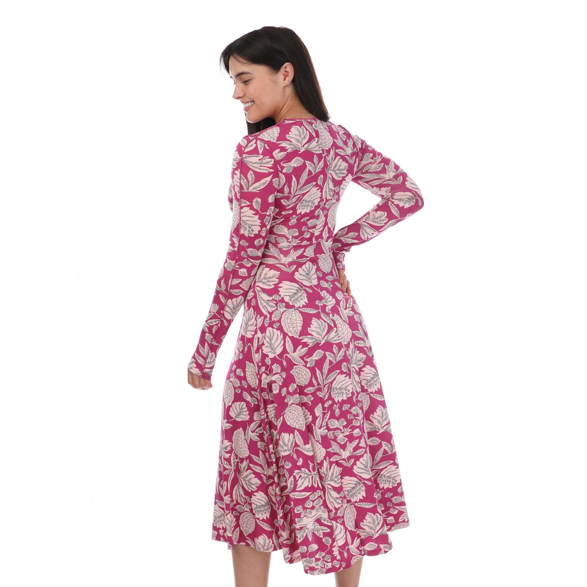 Pink - Back - Ted Baker Womens-Ladies Aloria Skimming Midi Dress