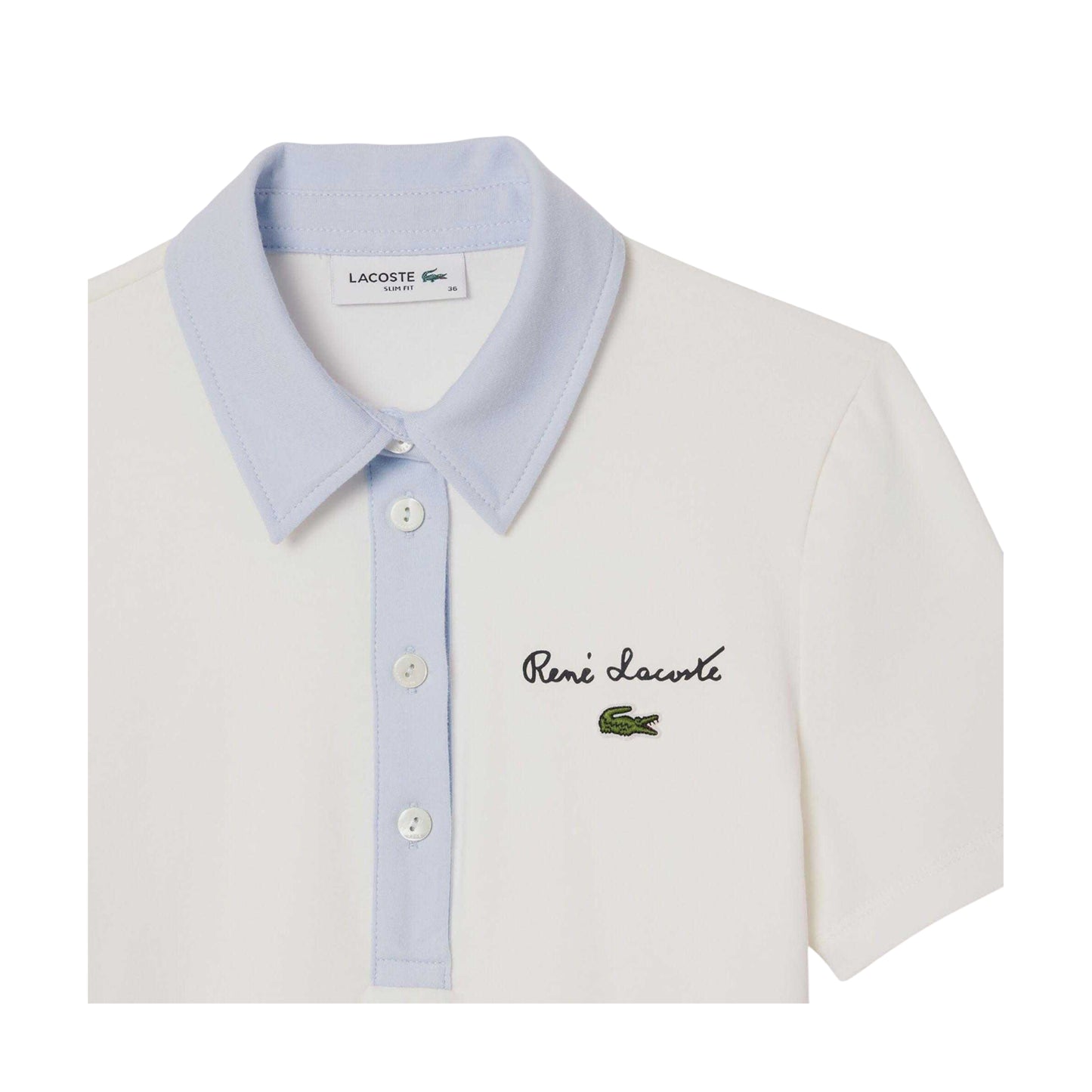 Cream - Back - Lacoste Womens-Ladies Linen Regular Polo Shirt