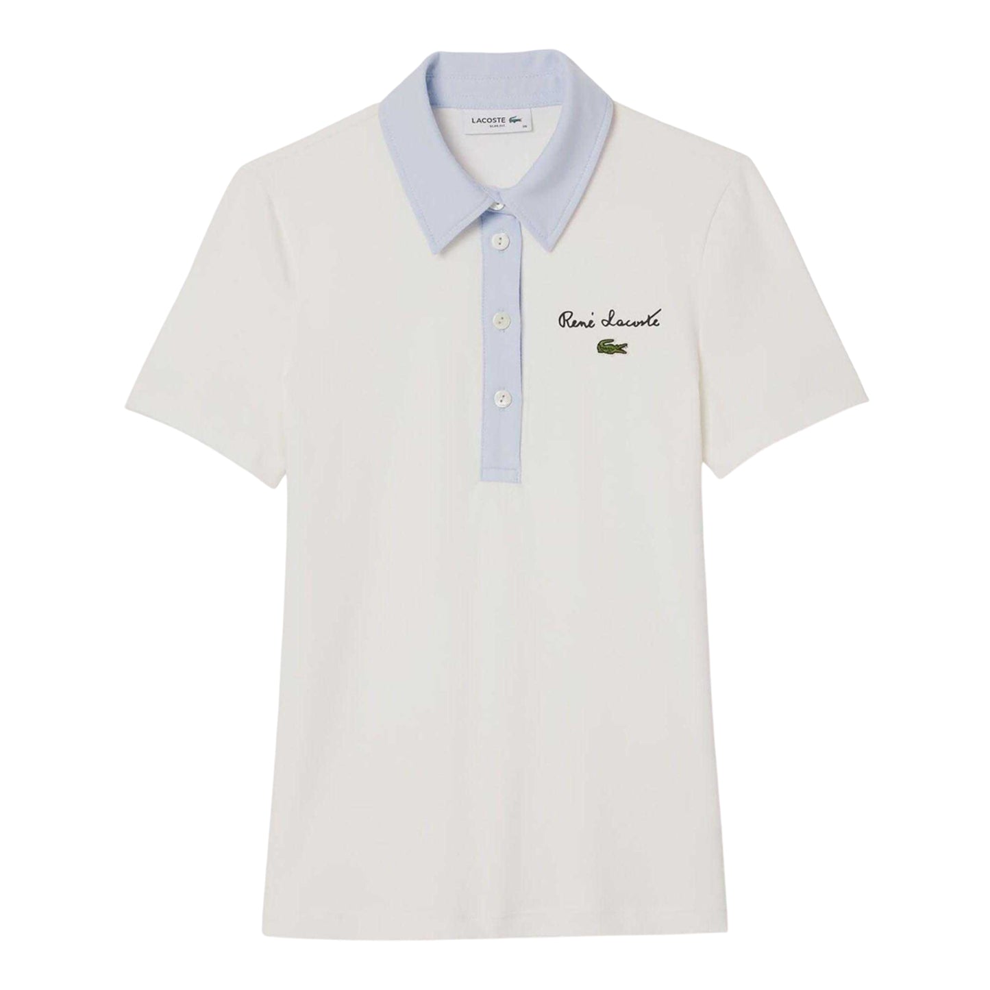 Cream - Front - Lacoste Womens-Ladies Linen Regular Polo Shirt