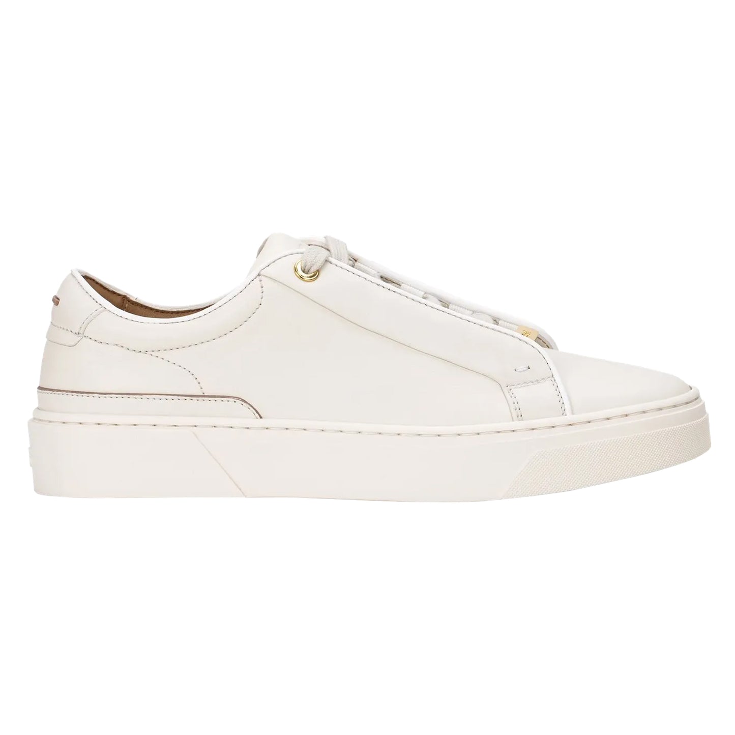 White - Front - Boss Unisex Adult Gary Leather Tennis Trainers