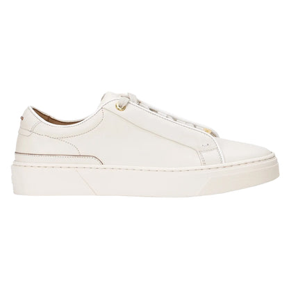 White - Front - Boss Unisex Adult Gary Leather Tennis Trainers