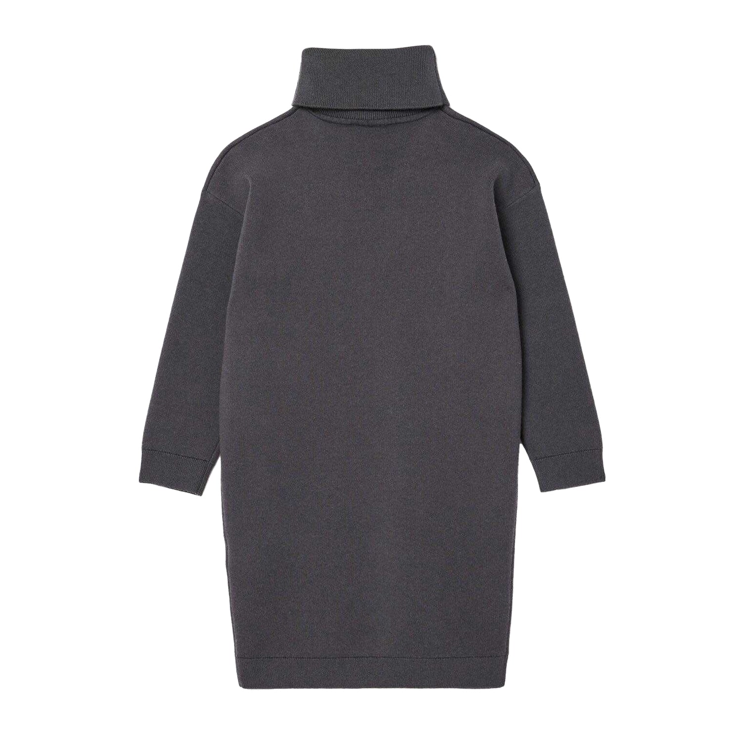 Grey - Back - Lacoste Childrens-Kids Interlock Knitted Dress