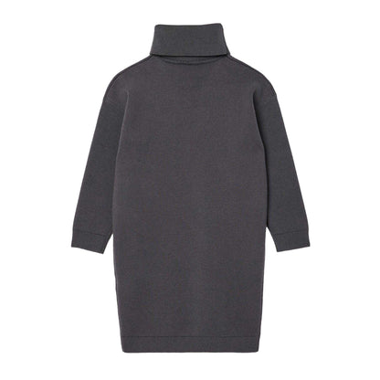 Grey - Back - Lacoste Childrens-Kids Interlock Knitted Dress