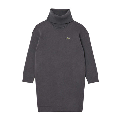 Grey - Front - Lacoste Childrens-Kids Interlock Knitted Dress