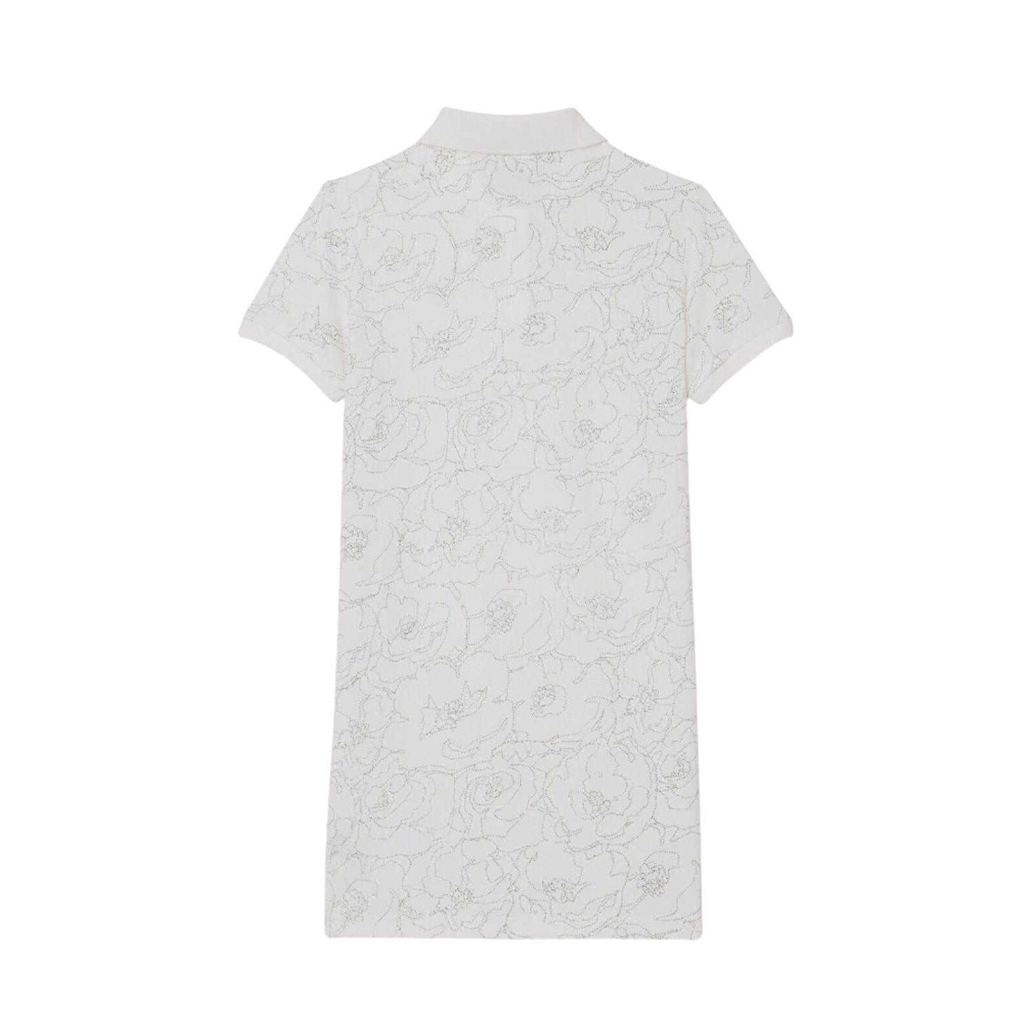 White - Back - Lacoste Childrens-Kids Flower All-Over Print Holiday Dress