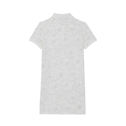 White - Back - Lacoste Childrens-Kids Flower All-Over Print Holiday Dress
