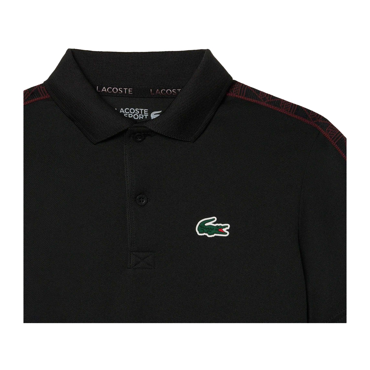 Black - Side - Lacoste Childrens-Kids Ultra Dry Tennis Polo Shirt