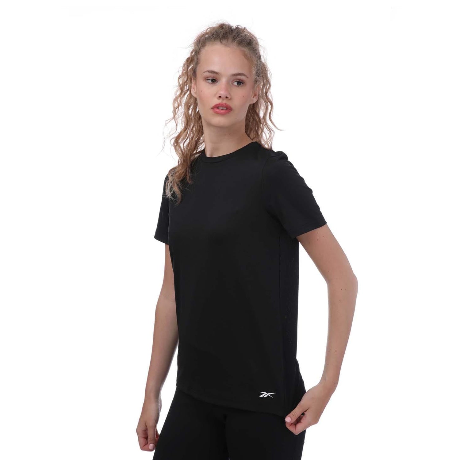 Black - Front - Reebok Womens-Ladies Workout Ready Speedwick T-Shirt