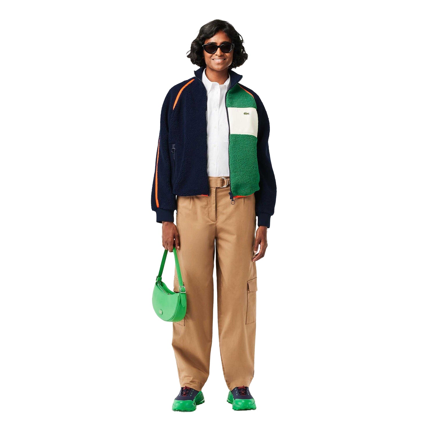 Multicoloured - Side - Lacoste Womens-Ladies Full Zip Sweatshirt