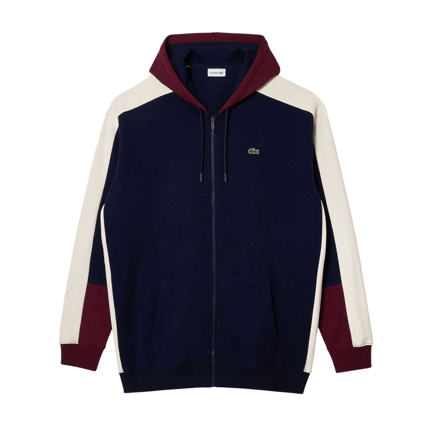 Navy - Front - Lacoste Unisex Adult Logo Full Zip Hoodie