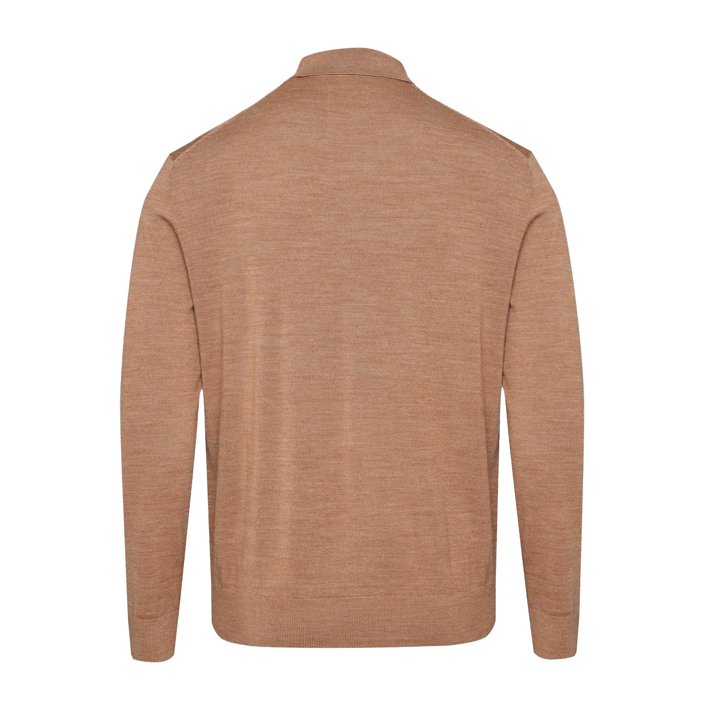 Beige - Back - Gant Mens Extrafine Merino Wool Polo Shirt