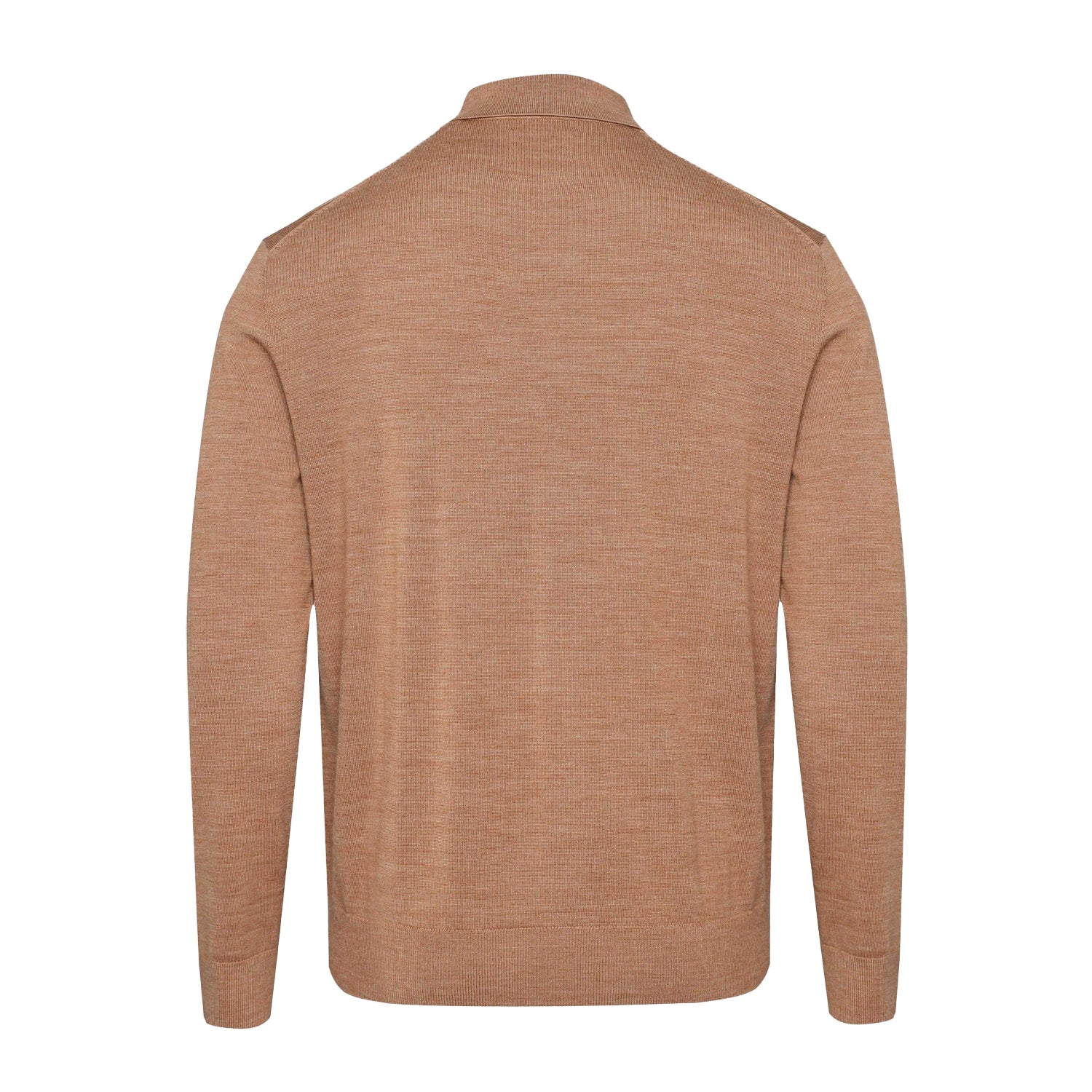 Beige - Back - Gant Mens Extrafine Merino Wool Polo Shirt