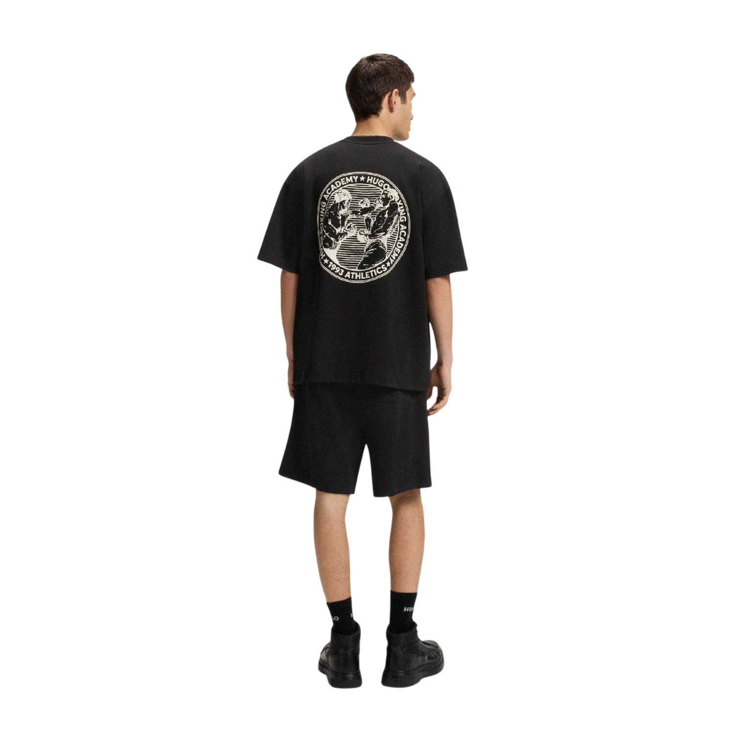 Black - Back - Hugo Boss Mens Dwresto Boxing Artwork T-Shirt