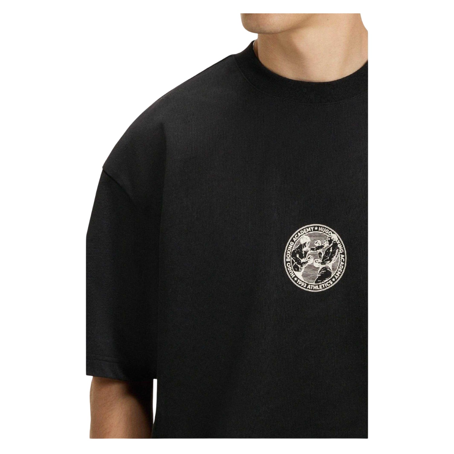 Black - Side - Hugo Boss Mens Dwresto Boxing Artwork T-Shirt