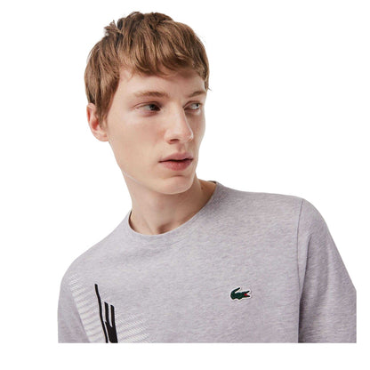 Grey - Side - Lacoste Mens Regular T-Shirt