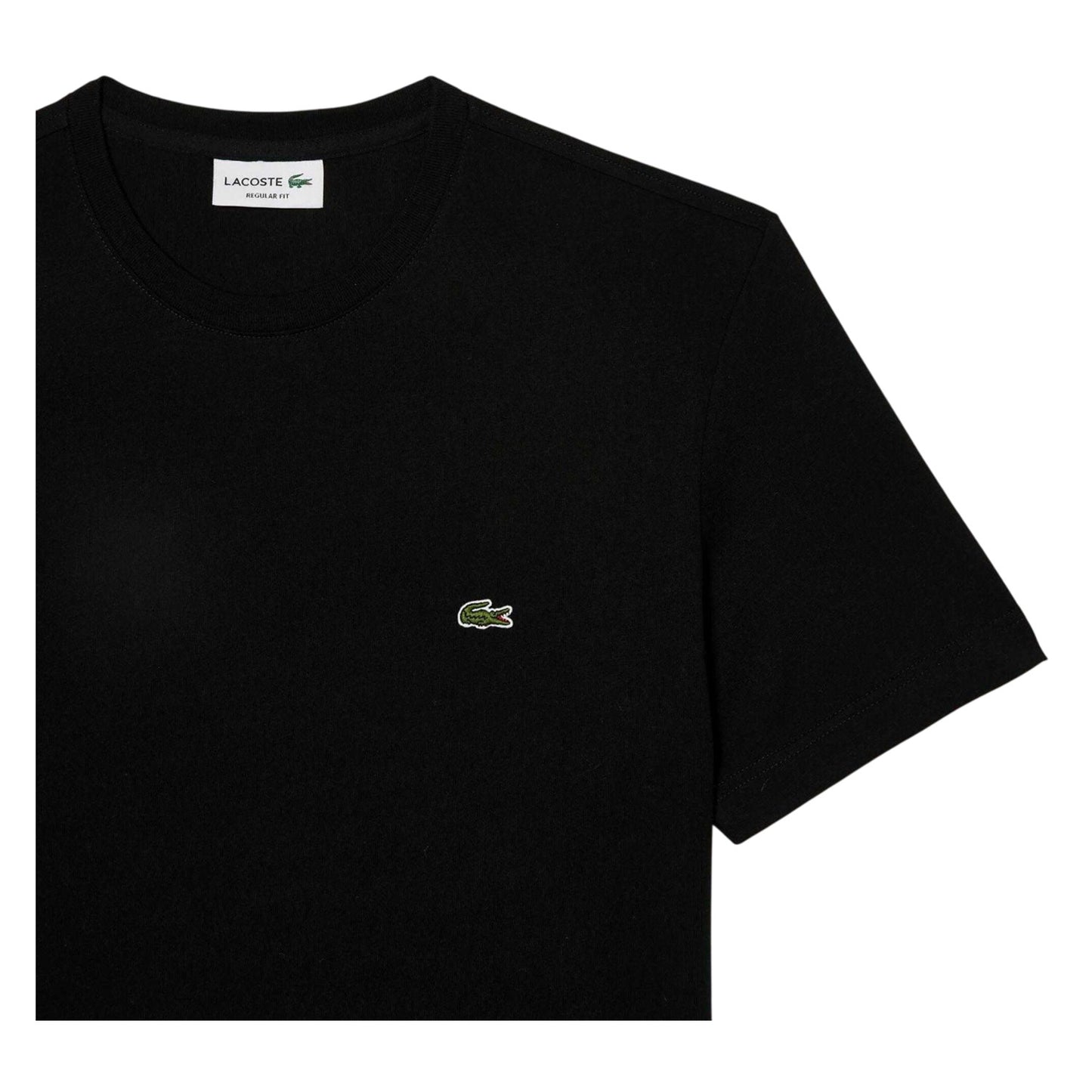 Black - Back - Lacoste Mens Plain T-Shirt