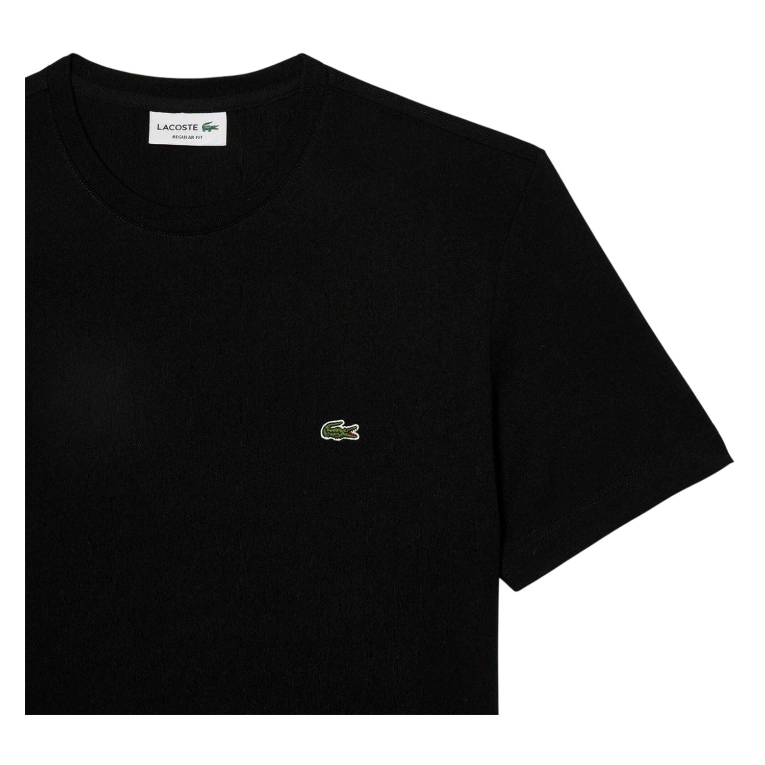 Black - Back - Lacoste Mens Plain T-Shirt
