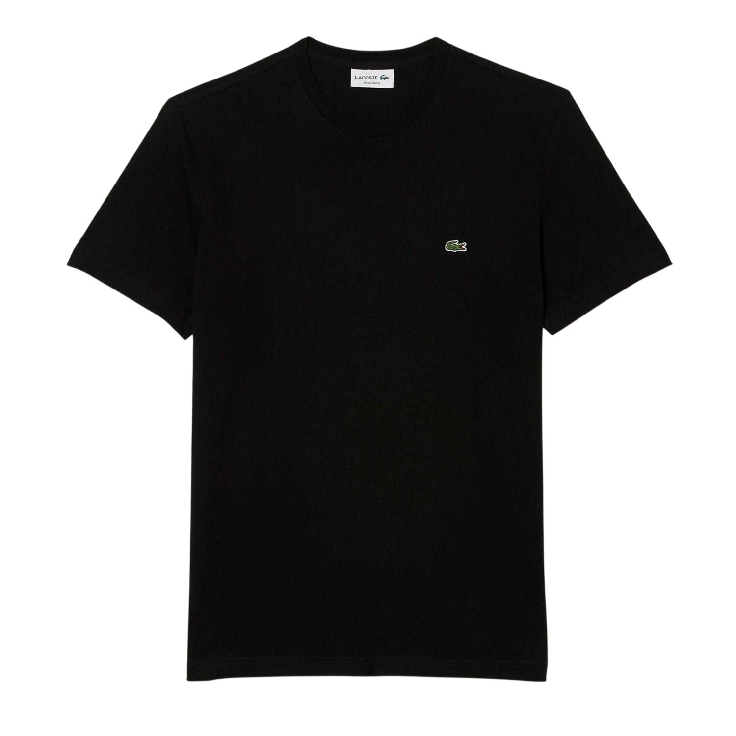 Black - Front - Lacoste Mens Plain T-Shirt