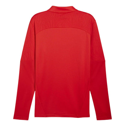 Red - Back - Puma Mens Stade Rennais FC Quarter Zip Training Top