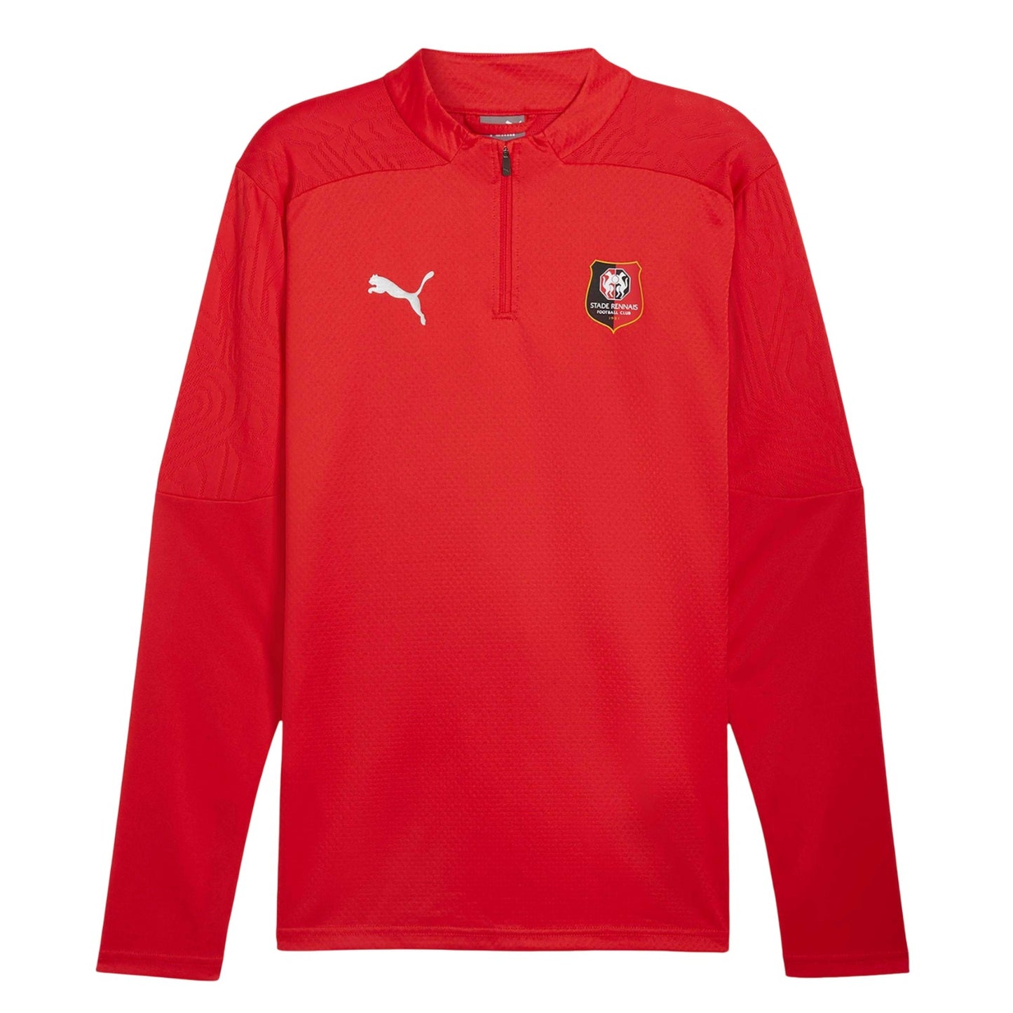 Red - Front - Puma Mens Stade Rennais FC Quarter Zip Training Top