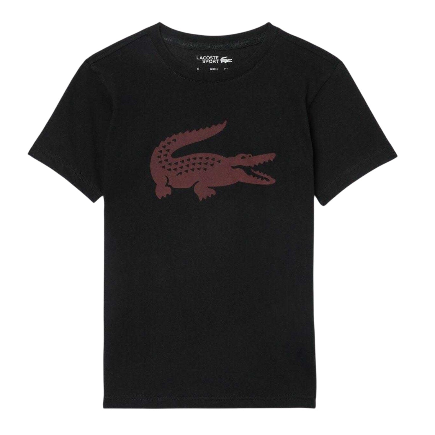 Black - Front - Lacoste Childrens-Kids Oversized Sport T-Shirt