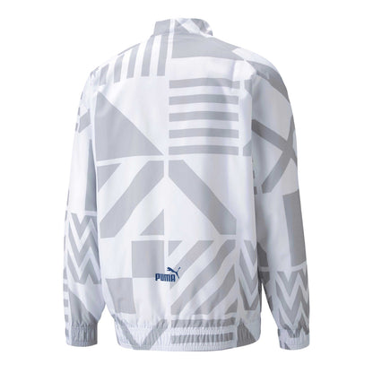 White - Back - Puma Mens Prematch Olympique De Marseille FC Track Jacket