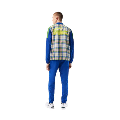 Blue-Green - Back - Lacoste Mens Checked Tracksuit Set