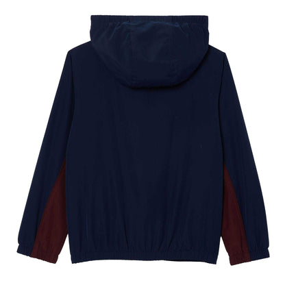 Navy - Back - Lacoste Boys Embroidered Logo Hooded Jacket