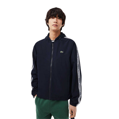 Navy - Side - Lacoste Mens Recycled Polyester Track Jacket
