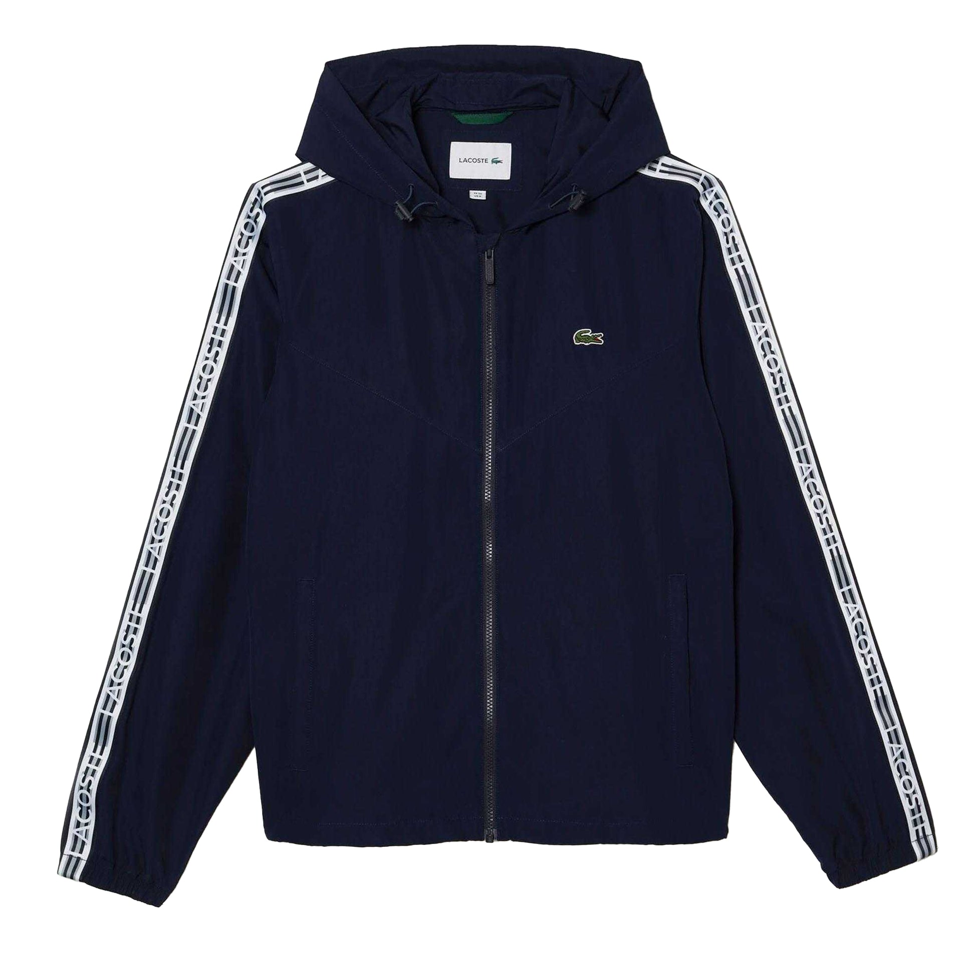 Navy - Front - Lacoste Mens Recycled Polyester Track Jacket