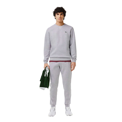 Grey - Close up - Lacoste Mens Crew Neck Sweatshirt