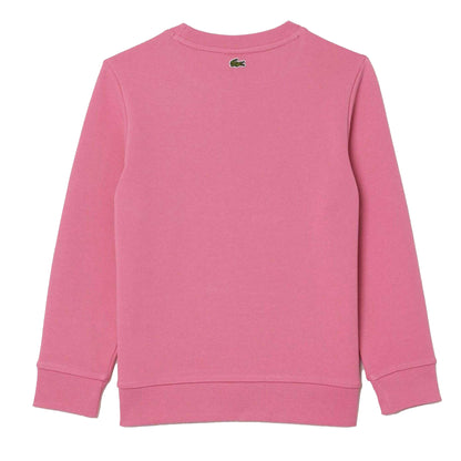 Pink - Back - Lacoste Childrens-Kids Signature Print Sweatshirt