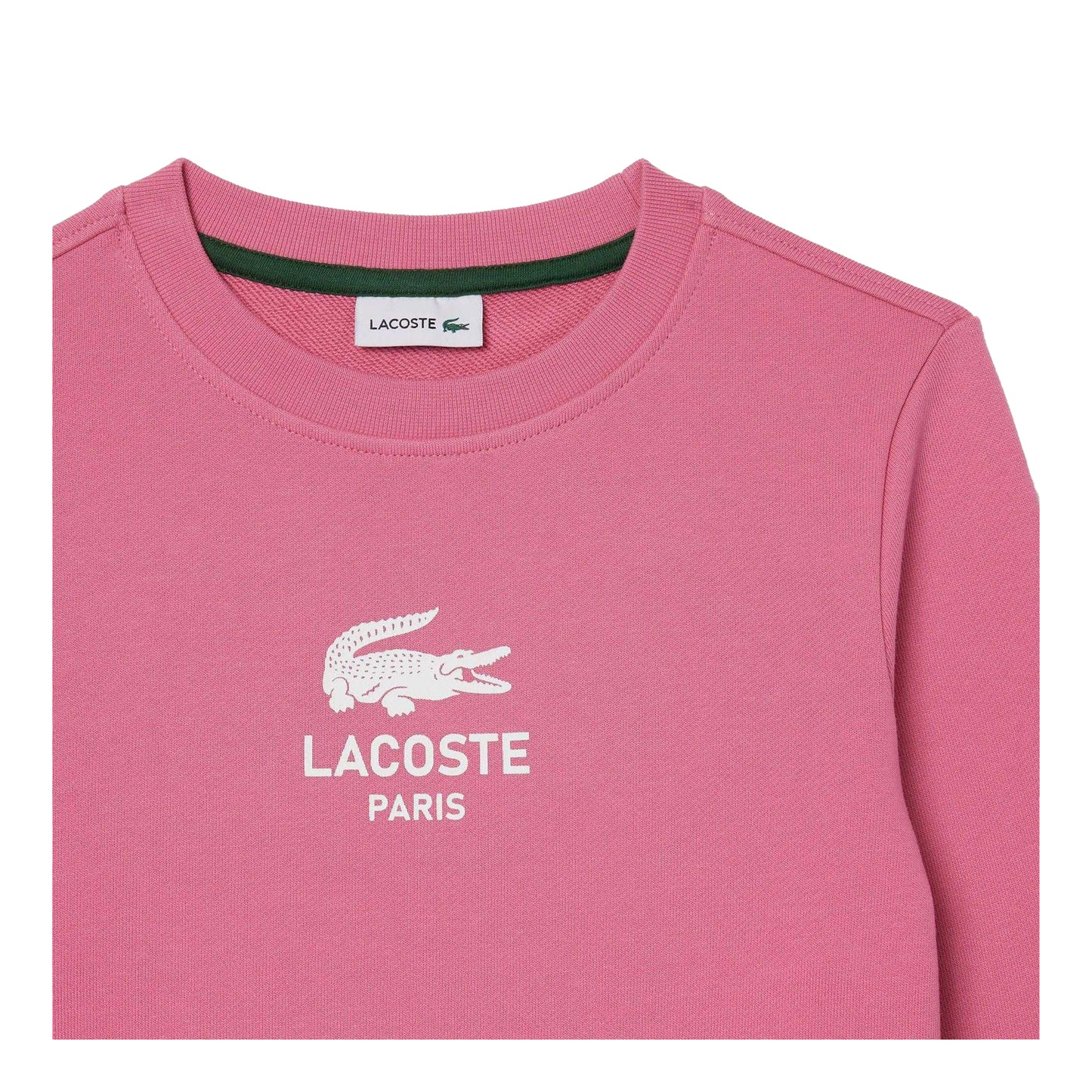 Pink - Side - Lacoste Childrens-Kids Signature Print Sweatshirt