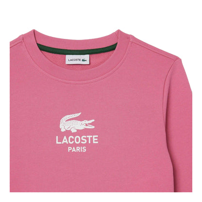Pink - Side - Lacoste Childrens-Kids Signature Print Sweatshirt