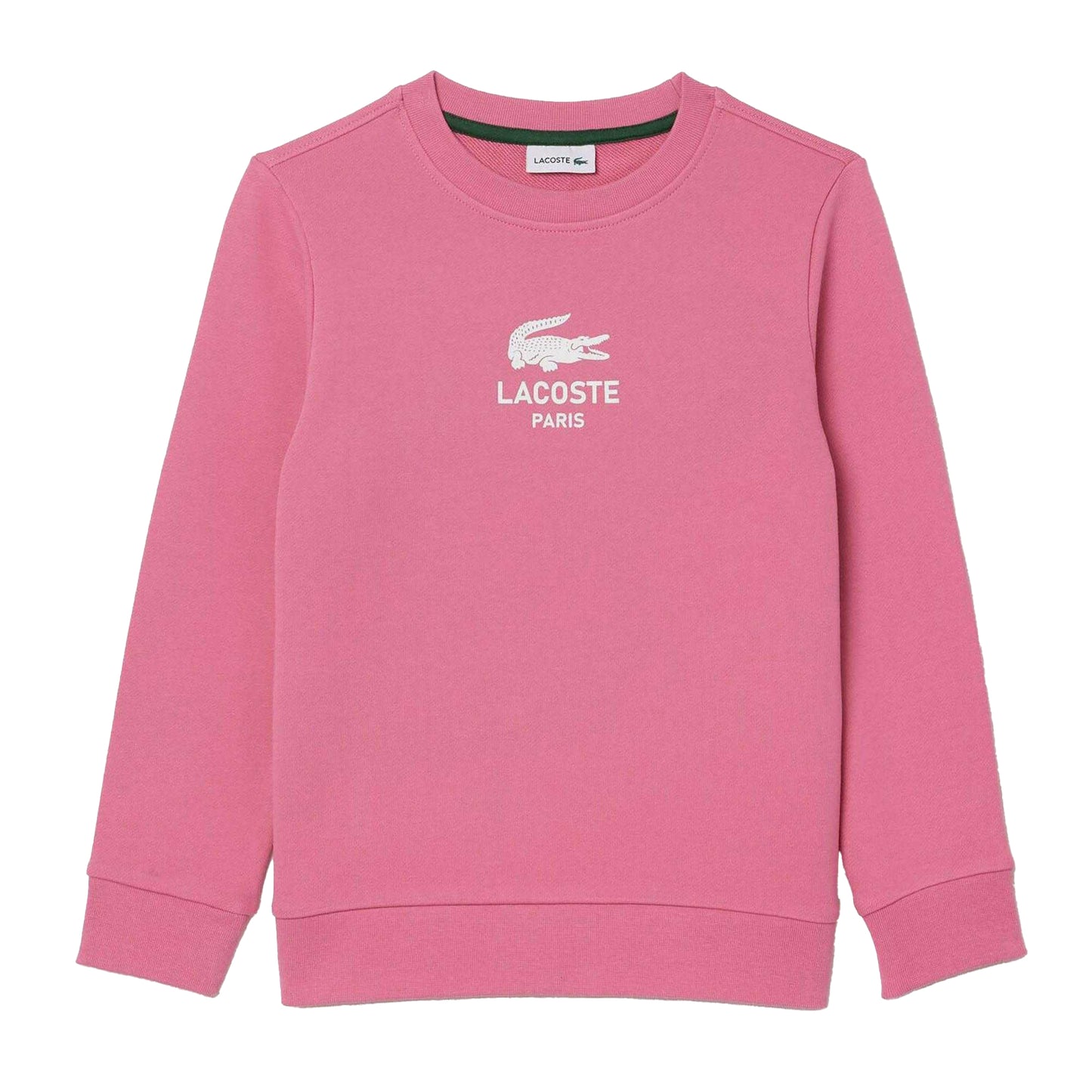 Pink - Front - Lacoste Childrens-Kids Signature Print Sweatshirt