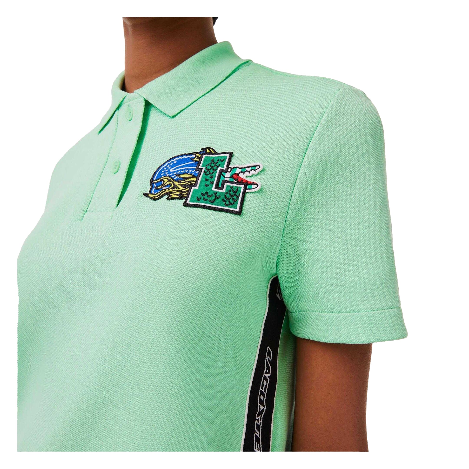 Green - Side - Lacoste Womens-Ladies Regular Polo Shirt