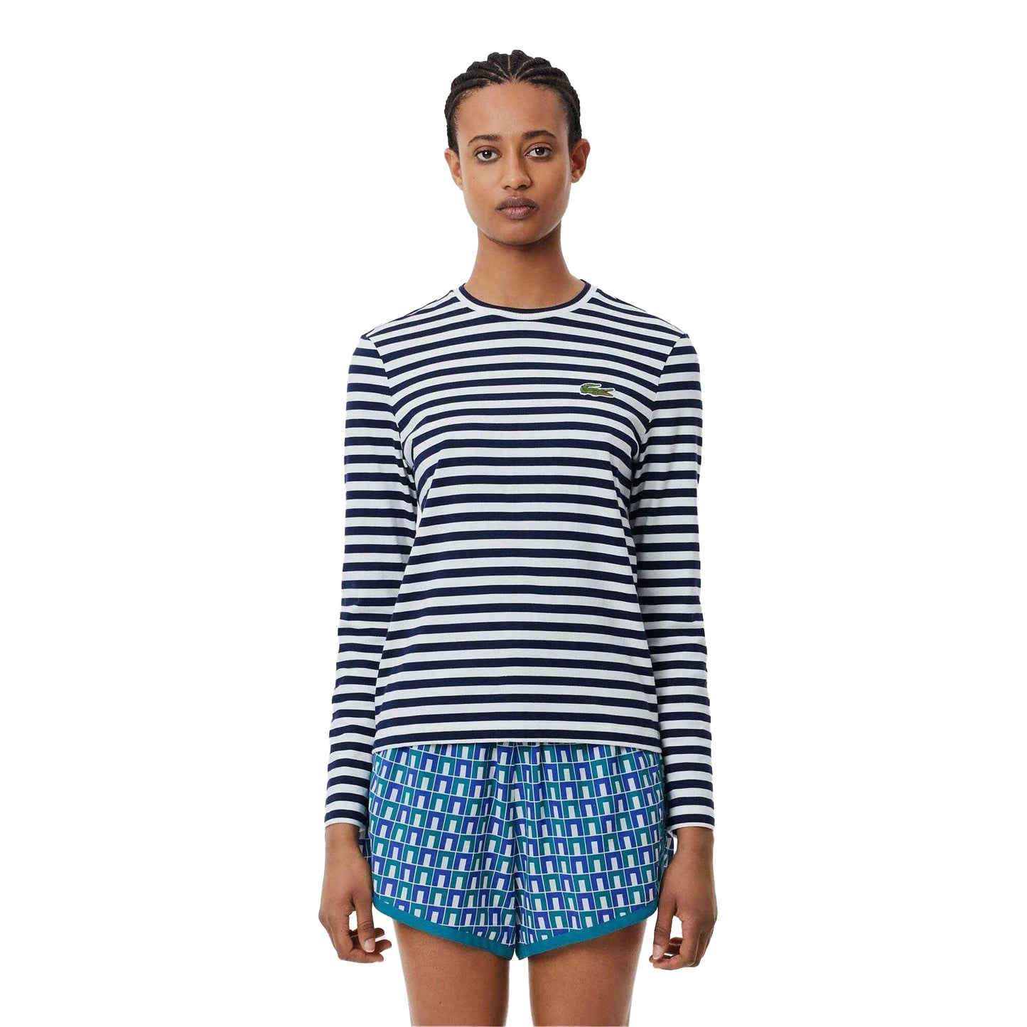 Navy - Lifestyle - Lacoste Womens-Ladies Striped T-Shirt