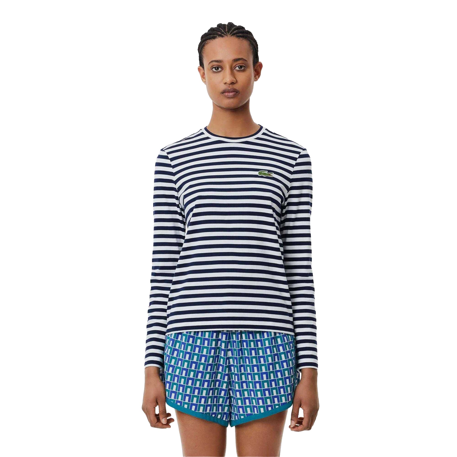 Navy - Lifestyle - Lacoste Womens-Ladies Striped T-Shirt
