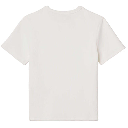 Cream - Back - Lacoste Childrens-Kids Ribbed Cotton T-Shirt